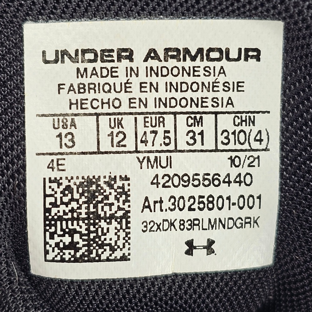 Under Armour Charged Pursuit Mens 13 Black‎ Running Shoes Low Top Sneaker - Picture 12 of 12